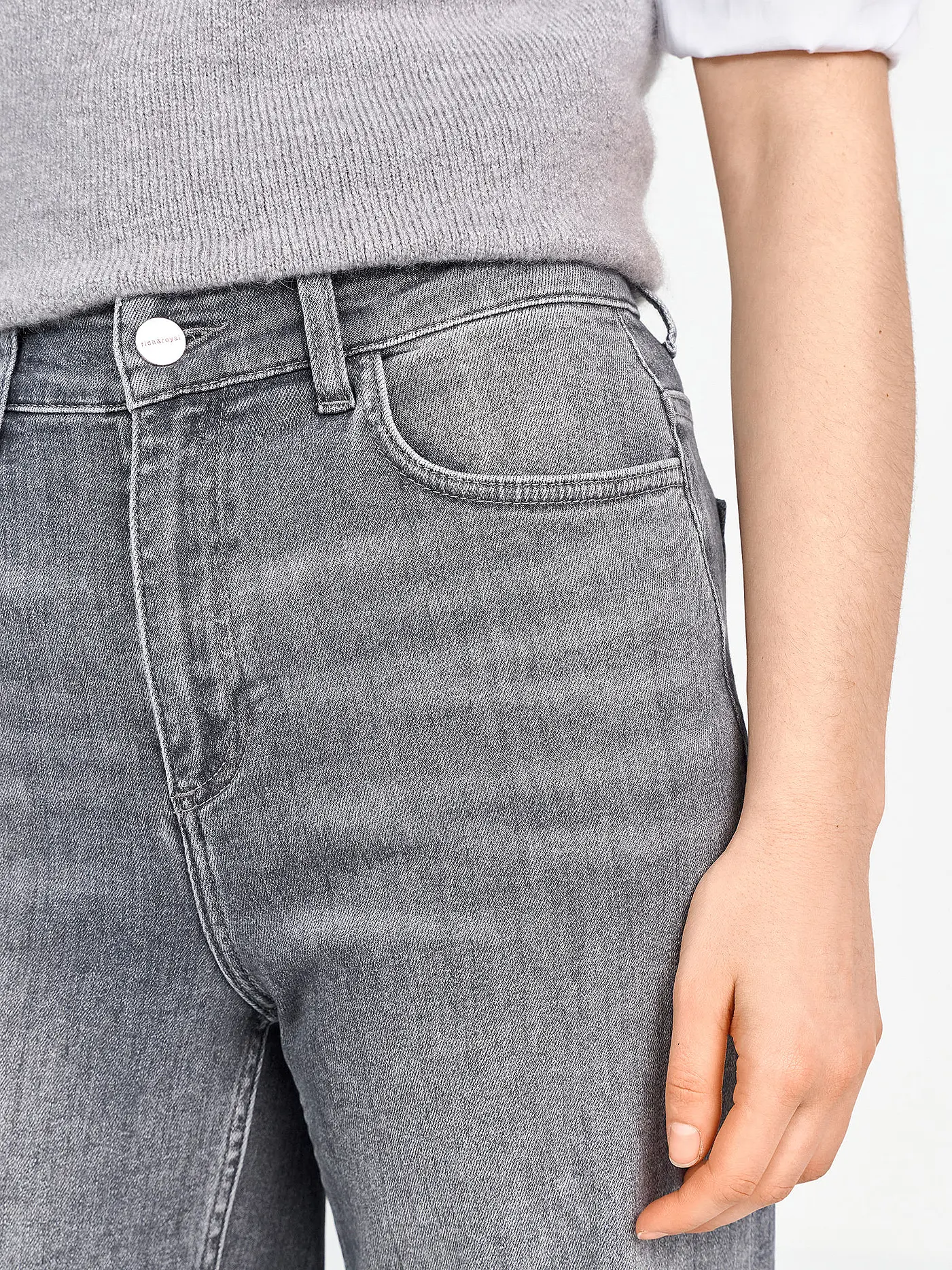 RICH & ROYAL | Jeans Wide Leg  | grau