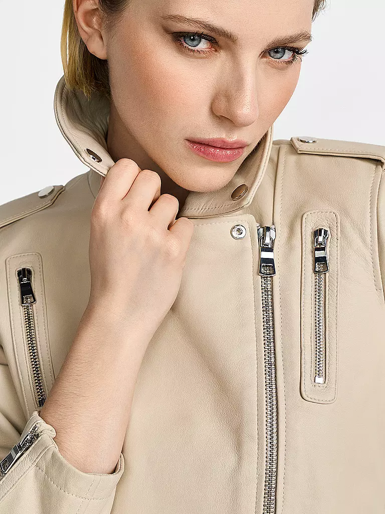 RICH & ROYAL | Lederjacke | beige