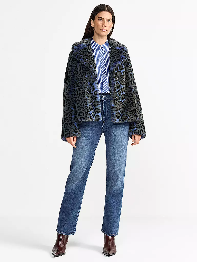 RICH & ROYAL | Jacke in Felloptik  | blau