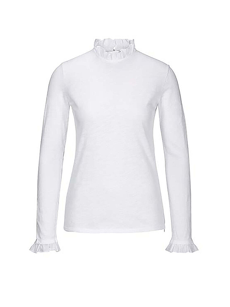 Rich & Royal Damen Longsleeve mit Rüschen Weiss (10), S