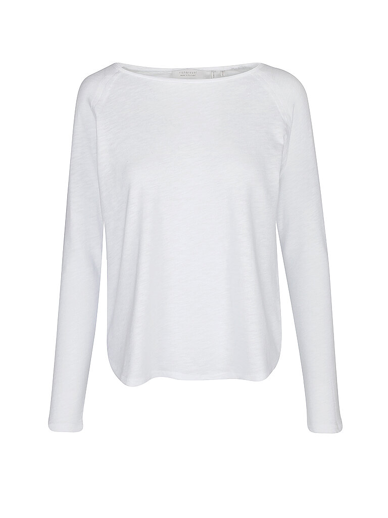 rich&royal Longsleeve Uni-Design für Damen weiß S