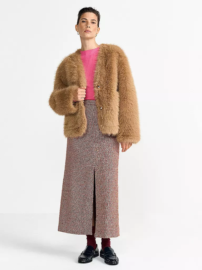 RICHROYAL | Jacke in Felloptik  | Camel