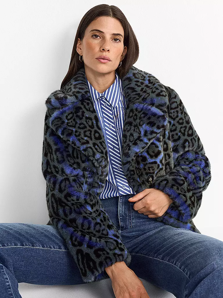 RICHROYAL | Jacke in Felloptik  | Blau