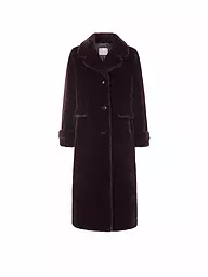 RICHROYAL | Mantel in Felloptik  | Dunkelrot