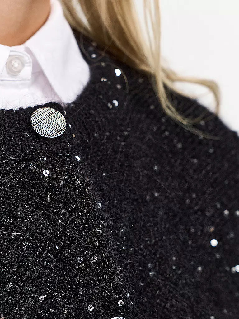 RICHROYAL | Strickjacke Boxy Fit | Schwarz