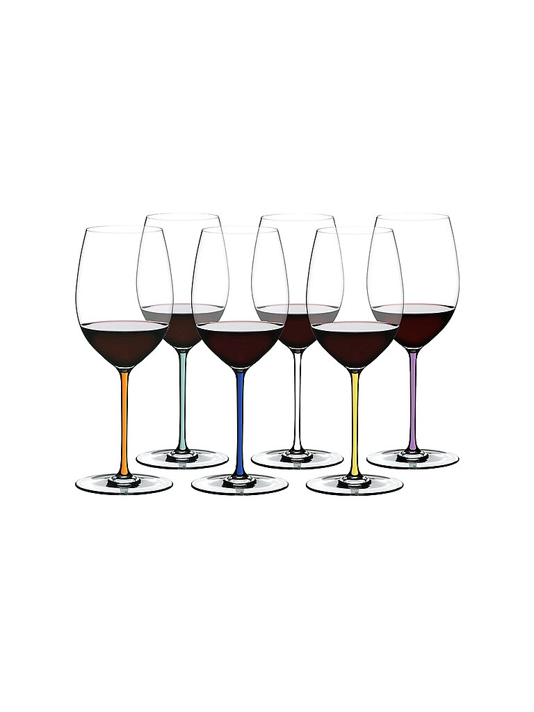 RIEDEL Rotweinglas 6er Set Cabernet/Merlot FATTO A MANO bunt