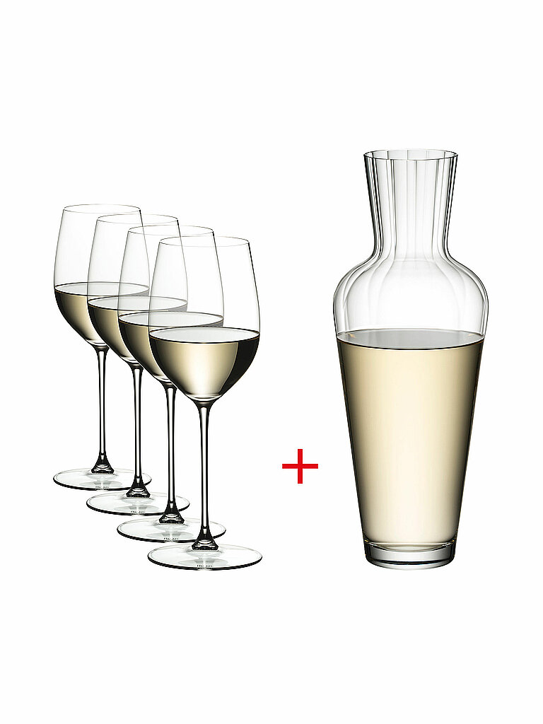 RIEDEL Weissweinglas 5er Set VERITAS Riesling/Zinfandel und Dekanter