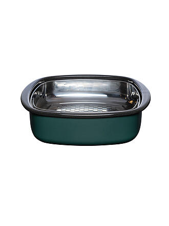 RIESS | Cuiseur vapeur avec couvercle en verre et insert de cuisson 3 pièces. TEAL bleu-vert