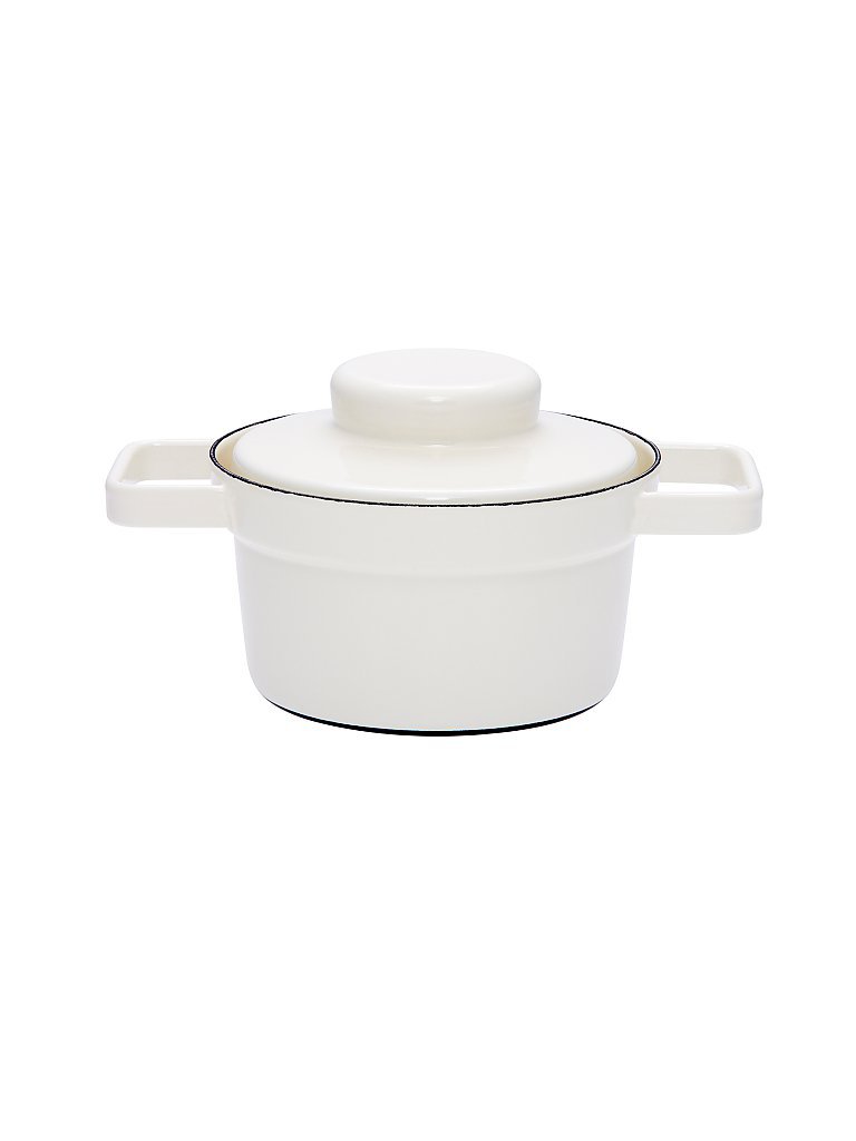 RIESS Emaille Topf mit Deckel Aromapot - Truehomeware 16cm 0,75l weiss