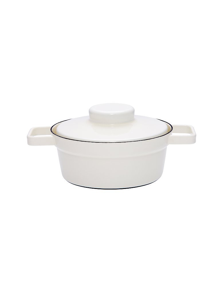 RIESS Emaille Kasserolle mit Deckel Aromapot - Truehomeware 20cm 1,2l weiss