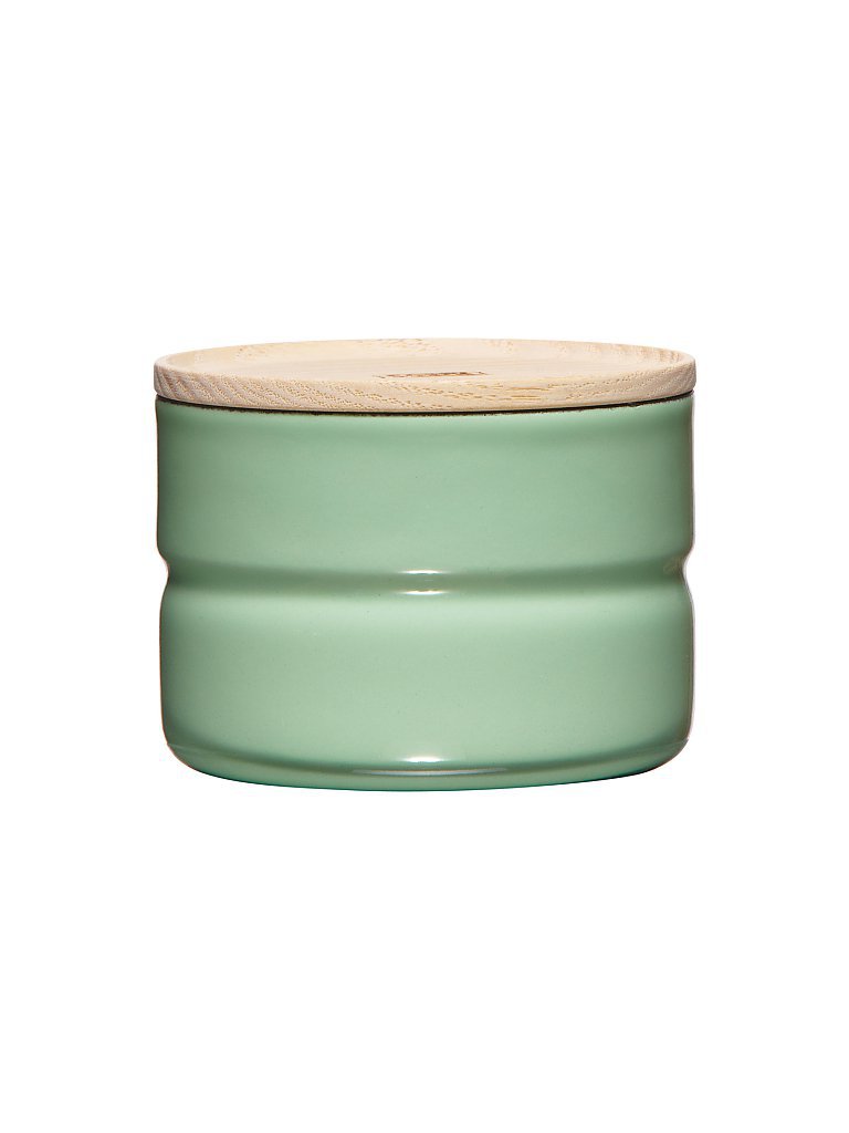 RIESS Frischhaltedose - Bote de almacenamiento de esmalte con tapa de madera de fresno Truehomewear 6cm 230ml verde