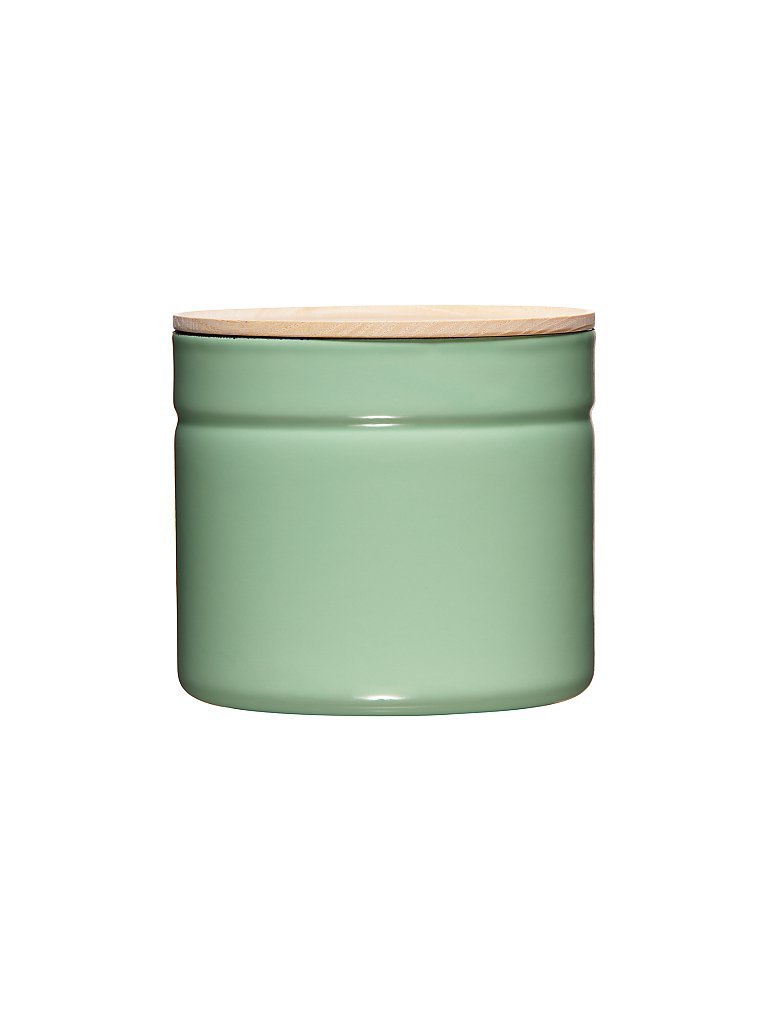 RIESS Boîte de conservation en émail avec couvercle en bois de frêne Truehomewear 12cm 1390ml vert