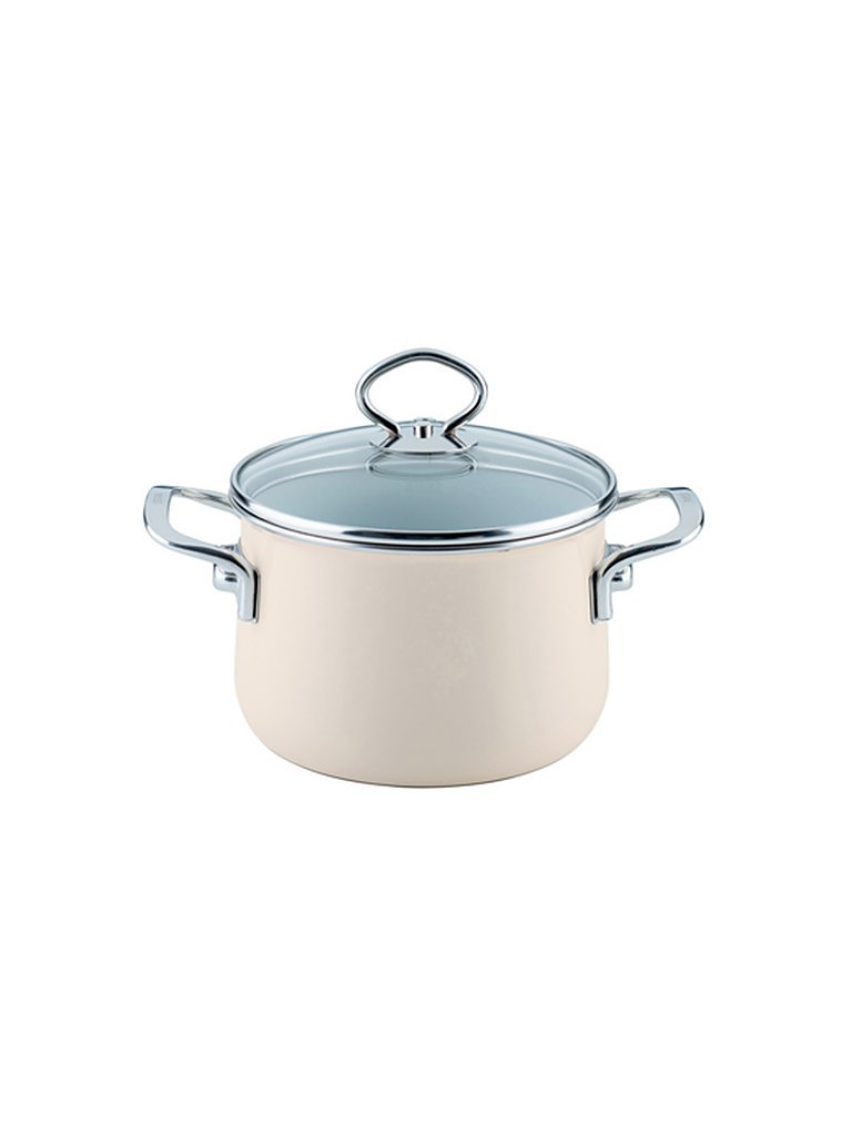 RIESS Marmite à viande avec couvercle en verre NOUVELLE 20cm/4l Avorio beige