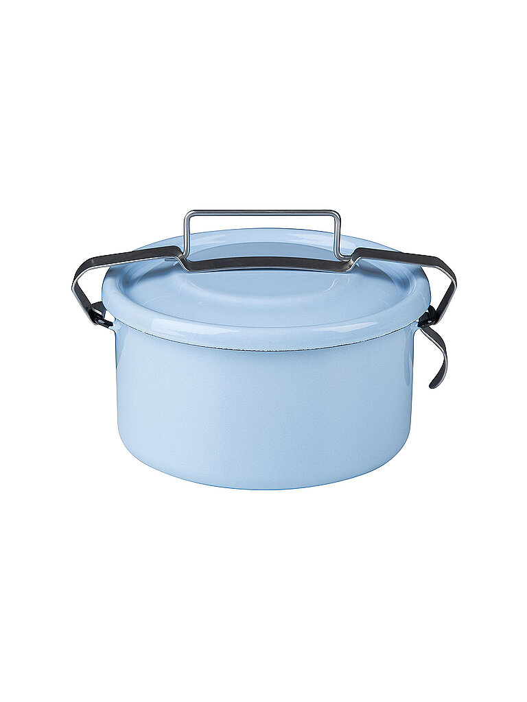 RIESS Boîte hermétique ronde en émail 14cm/1l Bleu Pastel bleu clair