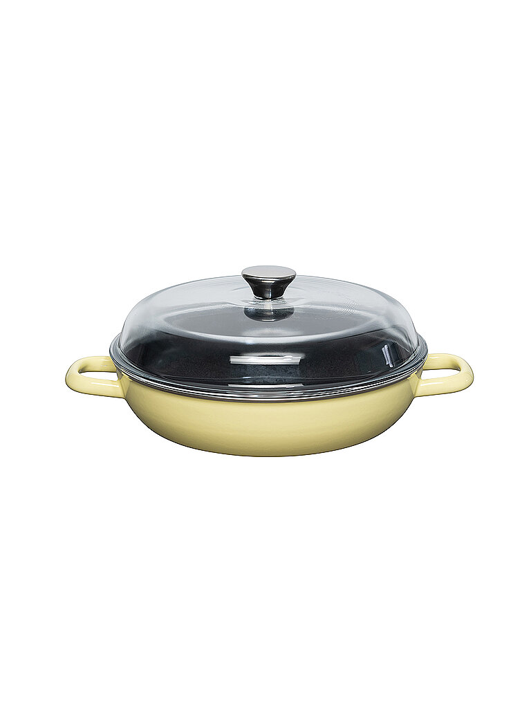 RIESS Schmorpfanne mit Deckel 28cm NOUVELLE Lemon gelb