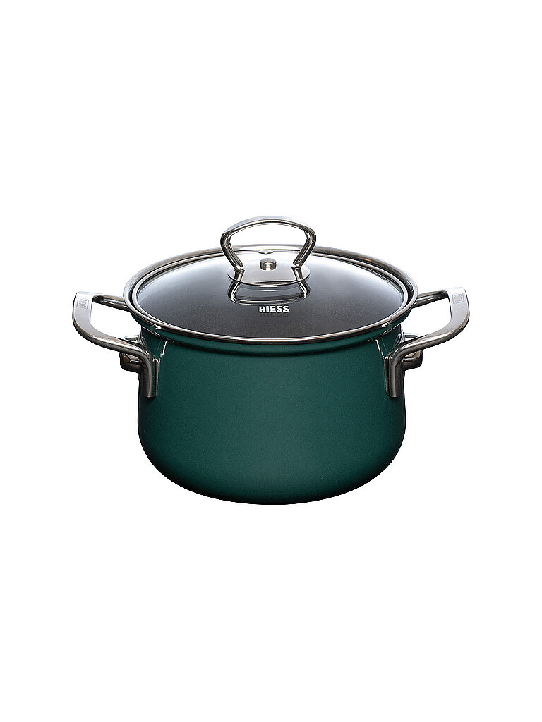 RIESS Fleischtopf mit Glasdeckel TEAL 16cm/1,5l Blaugruen petrol
