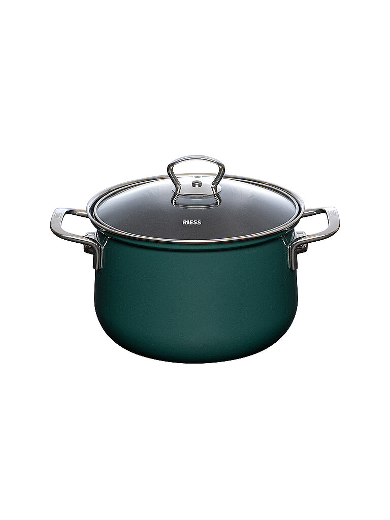RIESS Fleischtopf mit Glasdeckel TEAL 20cm/3,5l Blaugruen petrol