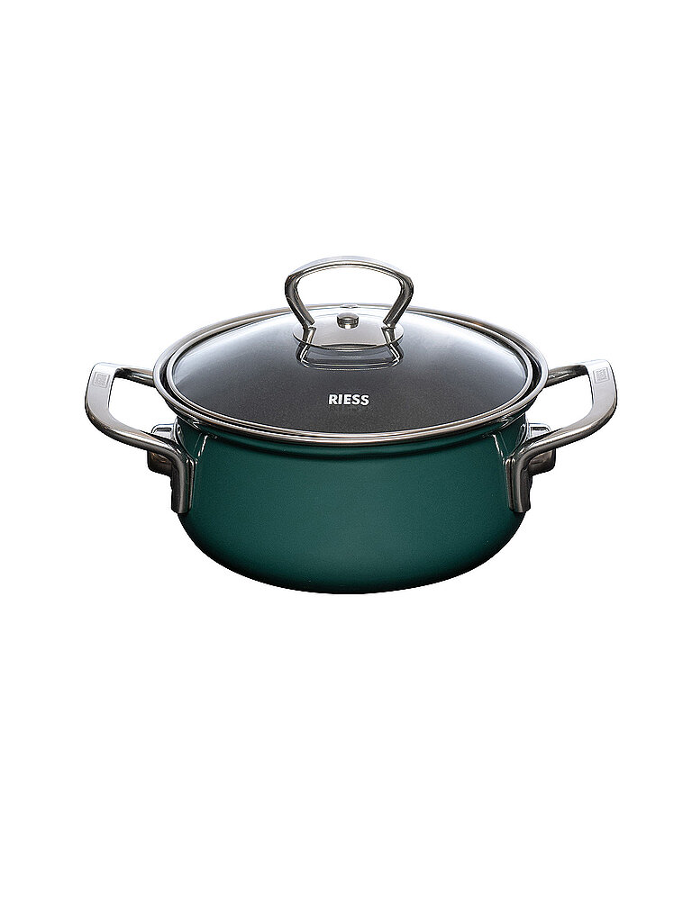 RIESS Kasserolle mit Glasdeckel TEAL 16cm/1l Blaugruen petrol