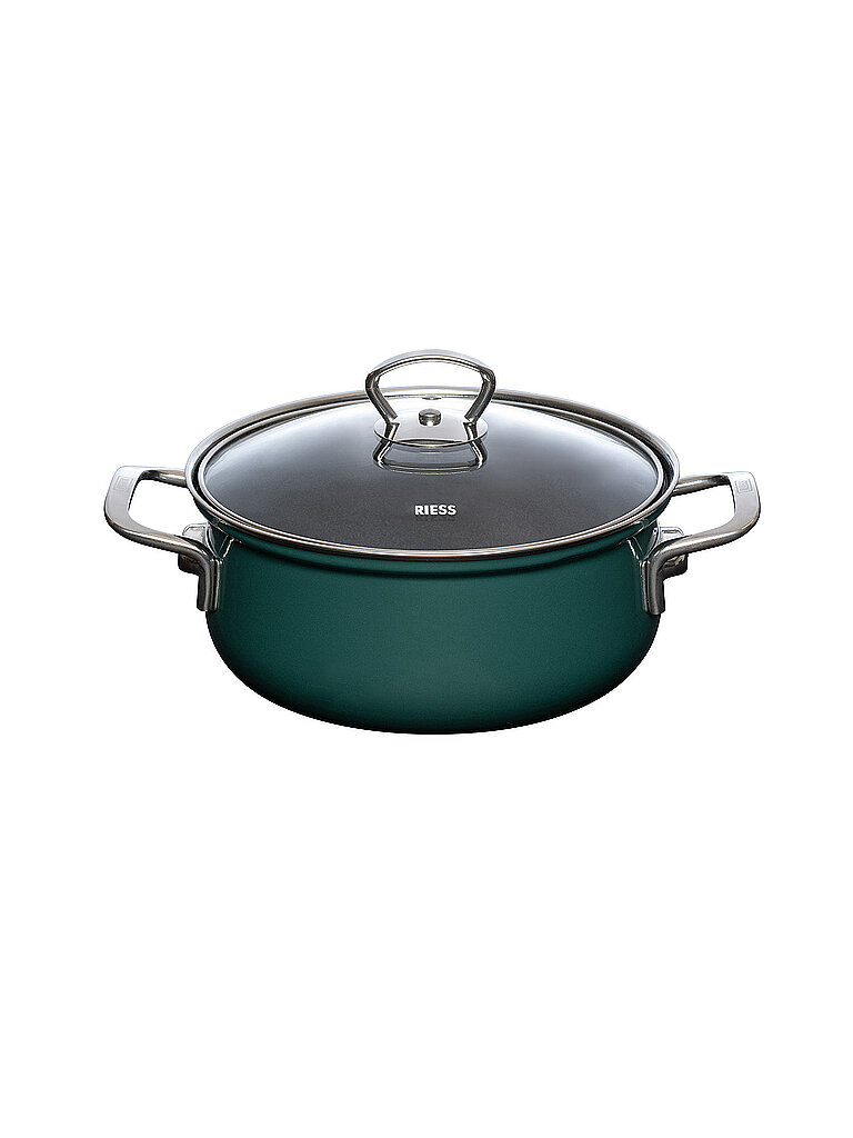 RIESS Kasserolle mit Glasdeckel TEAL 20cm/2l Blaugruen petrol