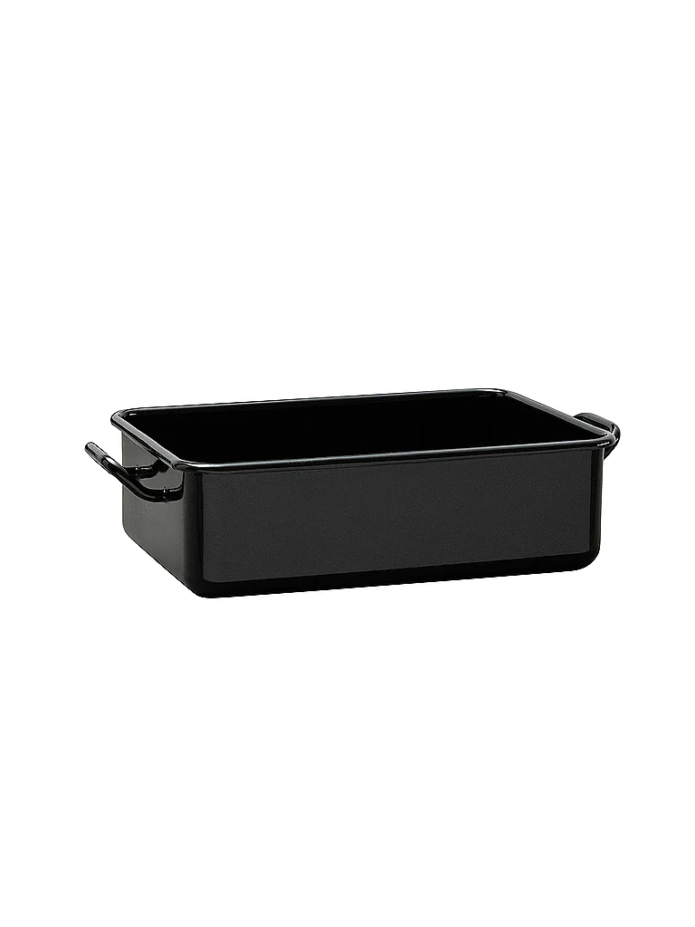 RIESS Mini fuente para hornear y servir de 23x15x7cm/1,5l, esmalte negro negro