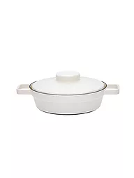RIESS | Emaille Pfanne mit Deckel "Aromapot - Truehomewear" 24cm | weiss