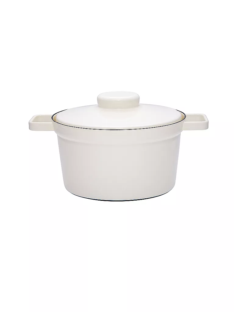 RIESS | Emaille Topf mit Deckel "Aromapot - Truehomeware" 24cm 3,5l  | weiss