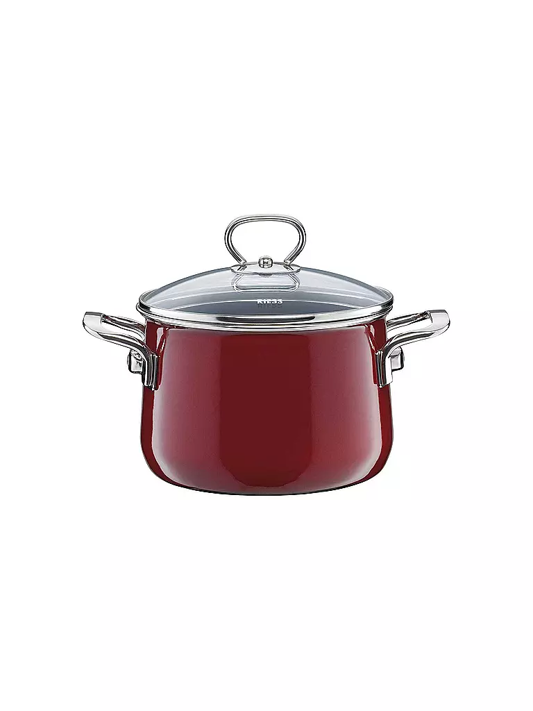 RIESS | Fleischtopf mit Glasdeckel NOUVELLE 24cm/6,5l Rosso | dunkelrot