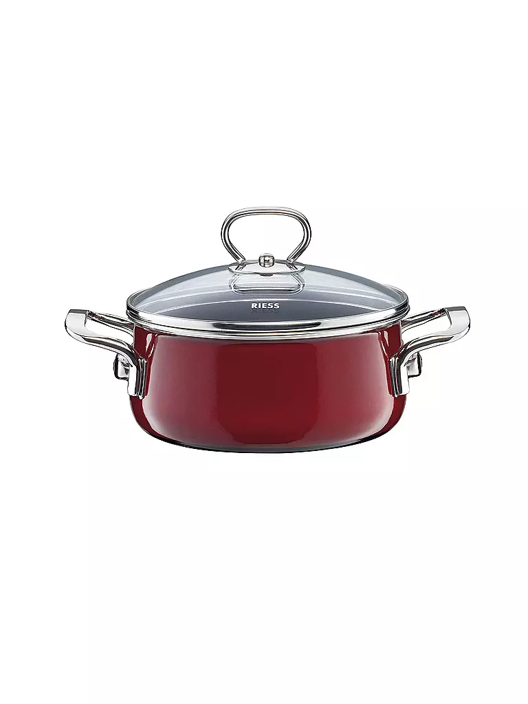 RIESS | Kasserolle mit Glasdeckel NOUVELLE 24cm/4l Rosso | dunkelrot
