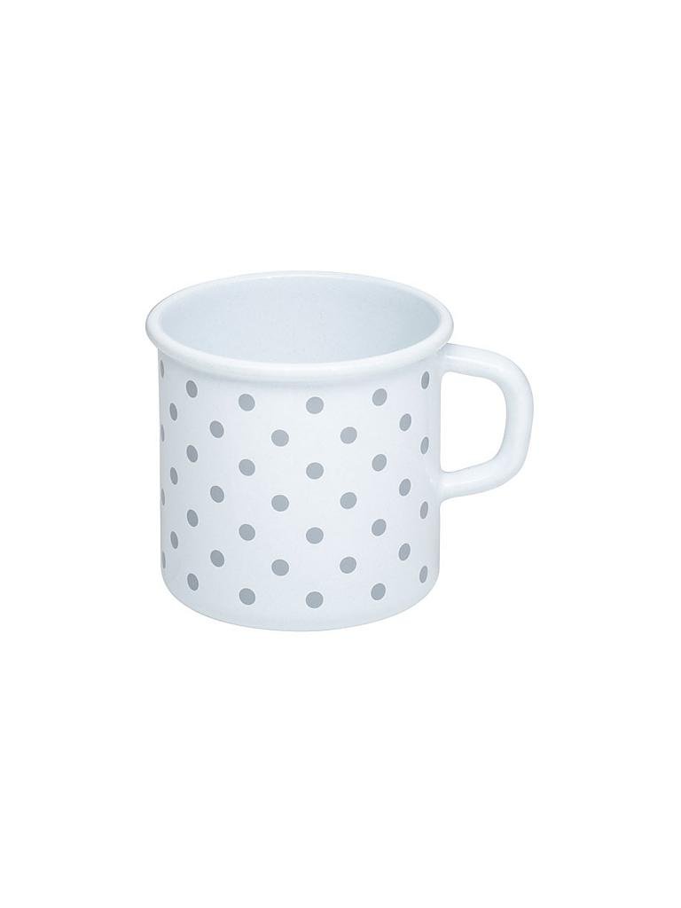 RIESS | Topf mit Bördel 8cm Pünktchen Grau | weiss