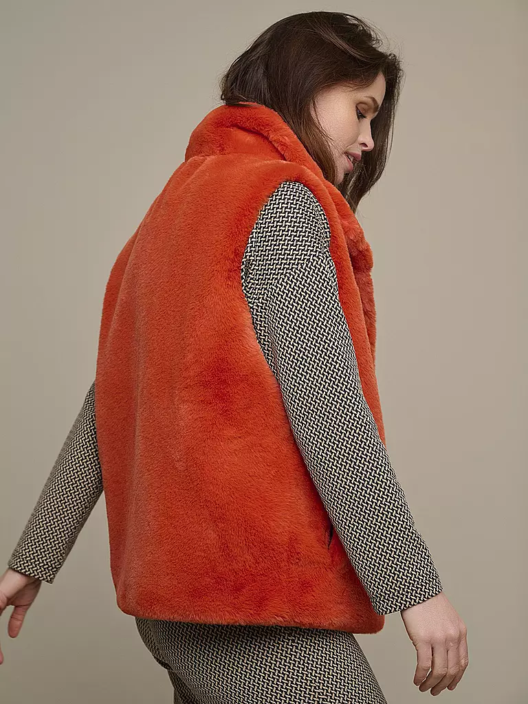 RINO&PELLE | Gilet in Pelzoptik LISON | orange