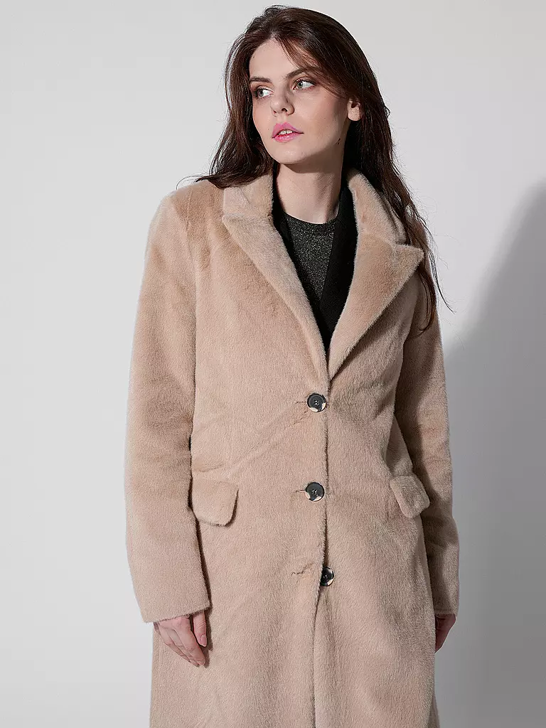 RINO&PELLE | Mantel in Felloptik SAAMI | beige