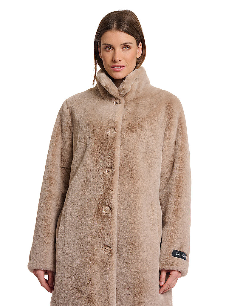 RINO&PELLE Mantel in Felloptik NONNA camel | 44