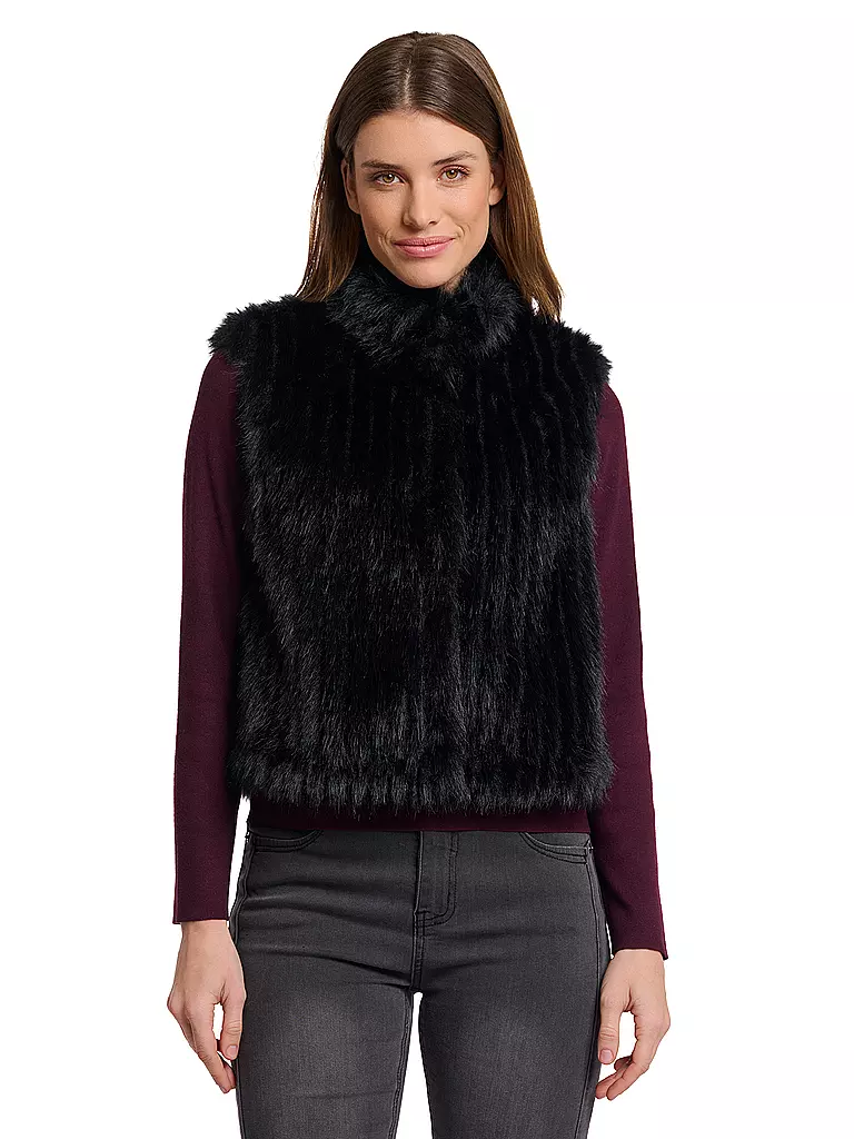 RINO&PELLE | Gilet in Felloptik DAVA | schwarz