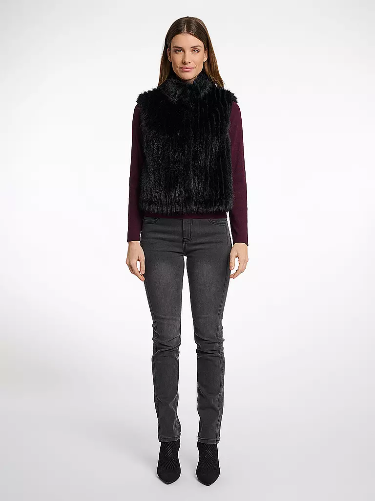 RINO&PELLE | Gilet in Felloptik DAVA | schwarz