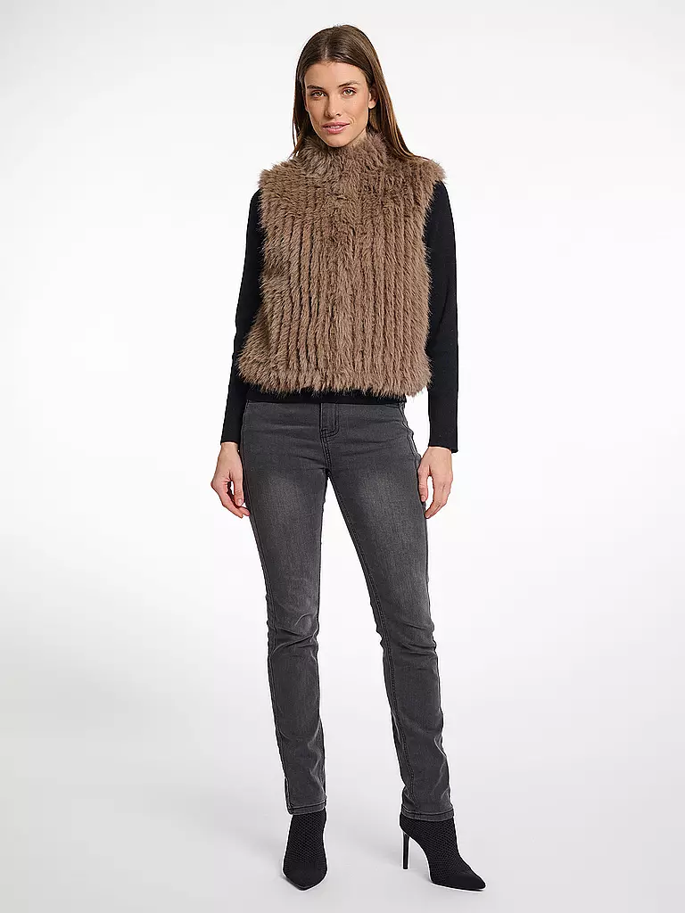 RINO&PELLE | Gilet in Felloptik DAVA | camel