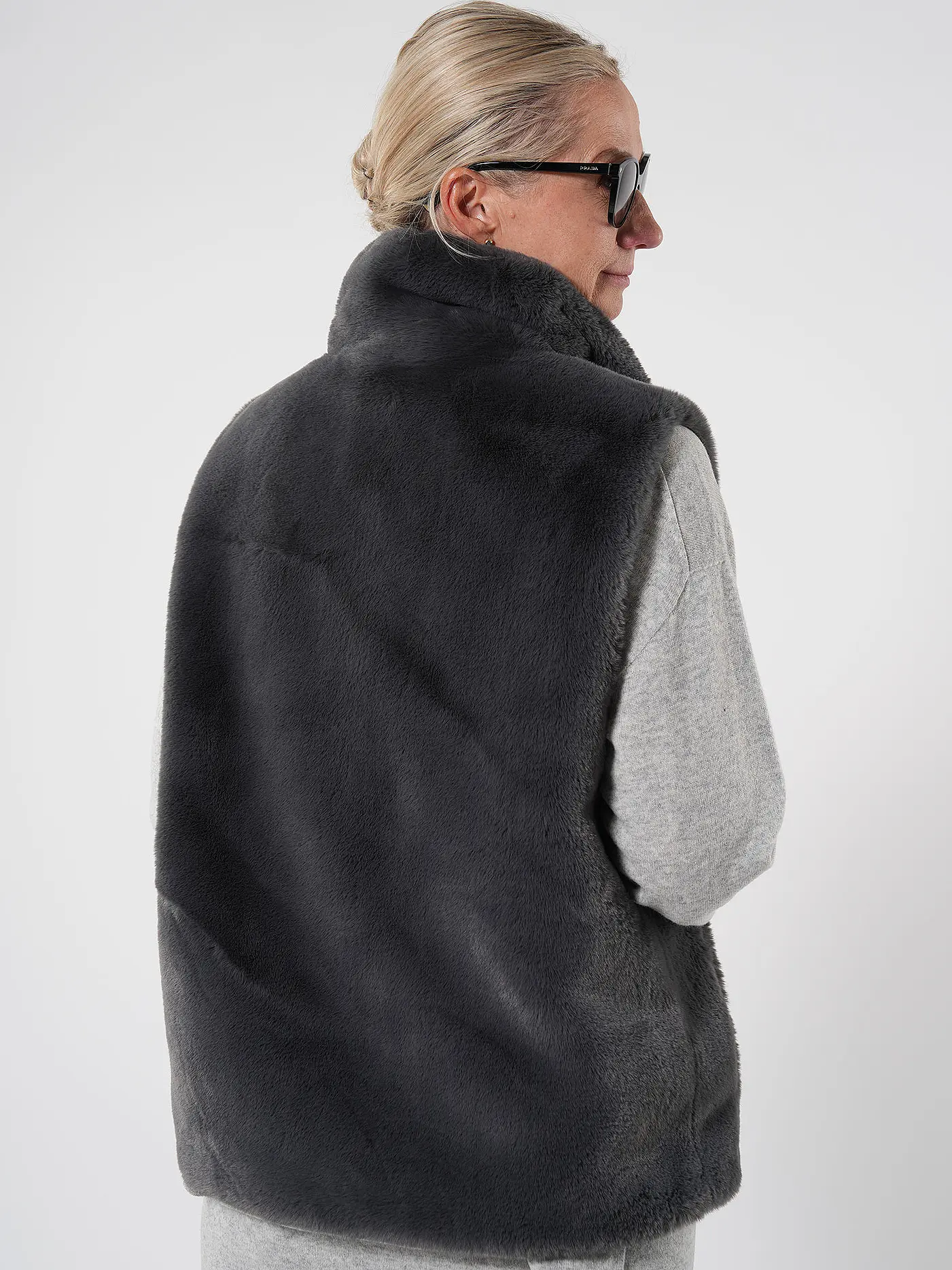 RINO&PELLE | Gilet in Felloptik LISON | grau