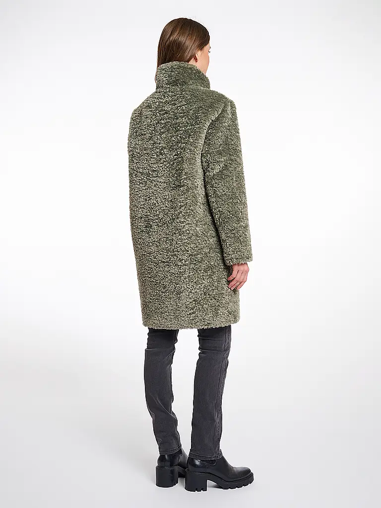 RINO&PELLE | Mantel in Felloptik ENA | olive