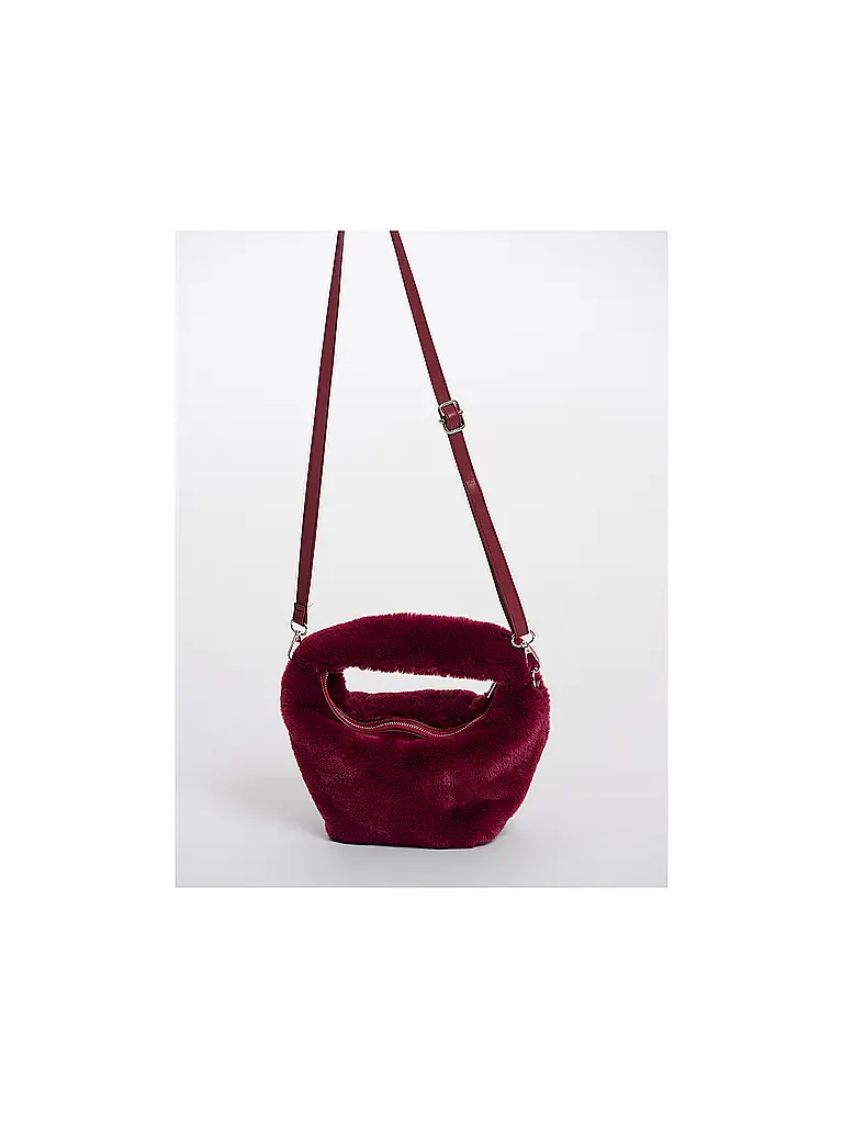 RINO&PELLE | Tasche - Umhängetasche in Felloptik CHERYL Small | dunkelrot