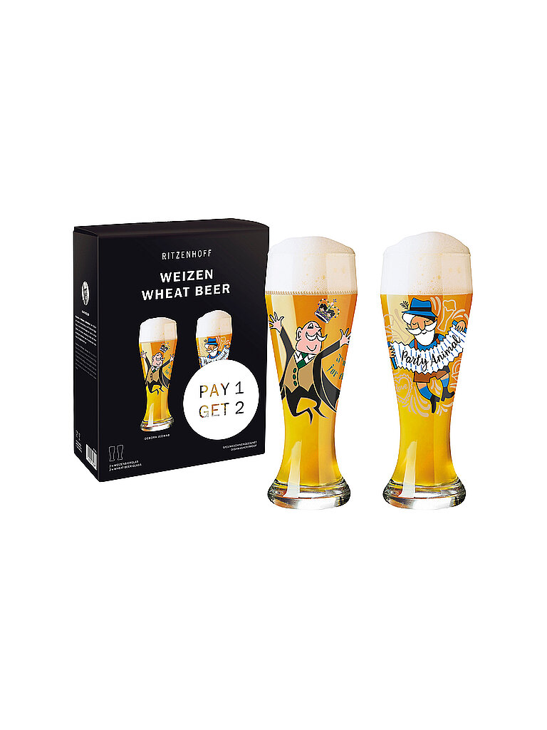 RITZENHOFF Biergläser Set 2er Weizenbier 2x645ml bunt