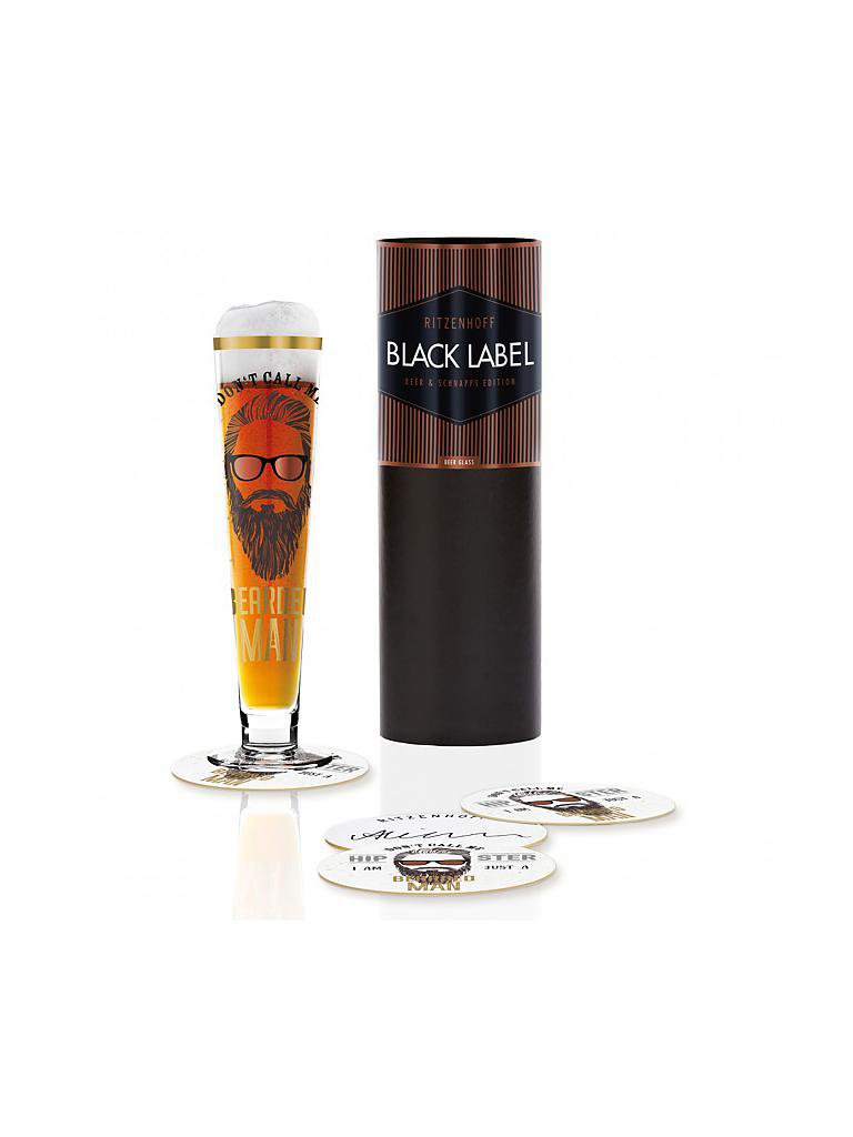 RITZENHOFF | Black Label Design Bierglas mit Bierdeckeln - Alice Wilson (Hipster) | bunt