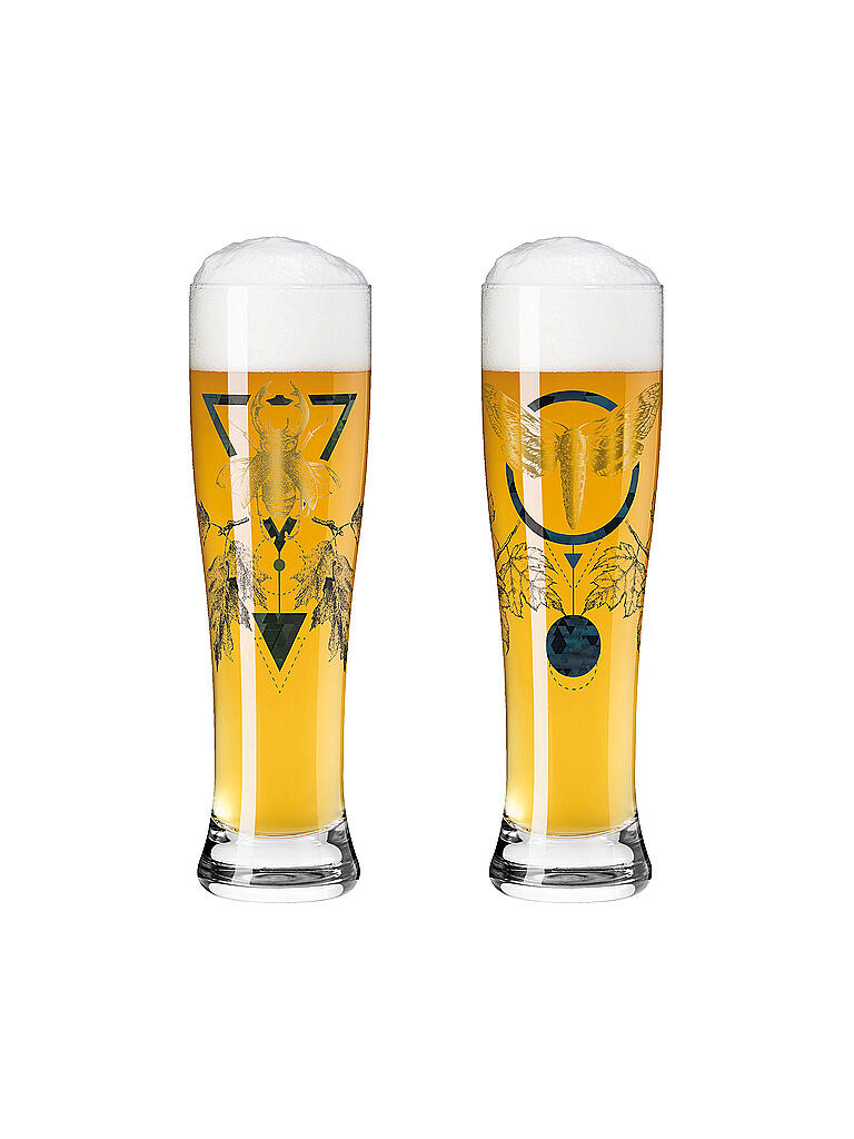 Verres à Bière Blanche Ritzenhoff - Set De 2, 500 Ml, Motif Animalier Multicolore - Hauteur 25.4 Cm, Lavable Au Lave-vaisselle