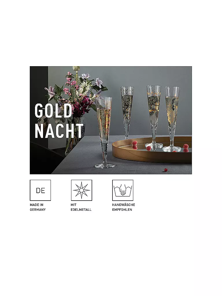 RITZENHOFF | Champagnerglas 2er Set Goldnacht H23 2023 Romi Bohnenberg | gold