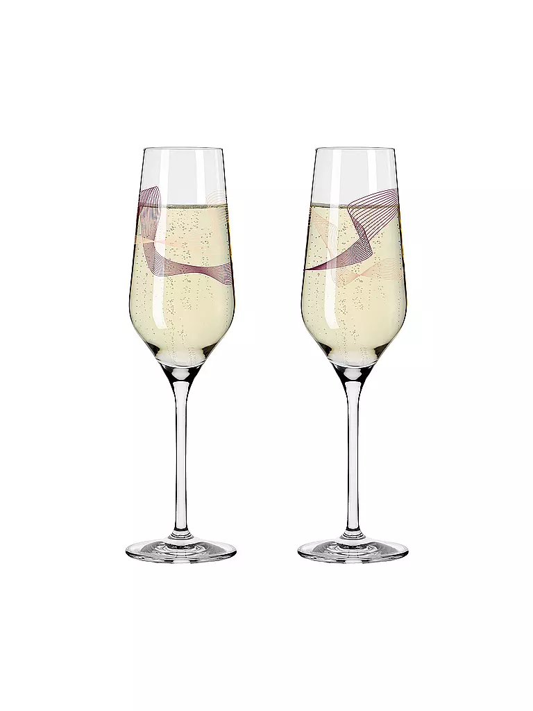 RITZENHOFF | Champagnerglas 2er Set Kristallwind Romi Bohnenberg 2021 | rosa