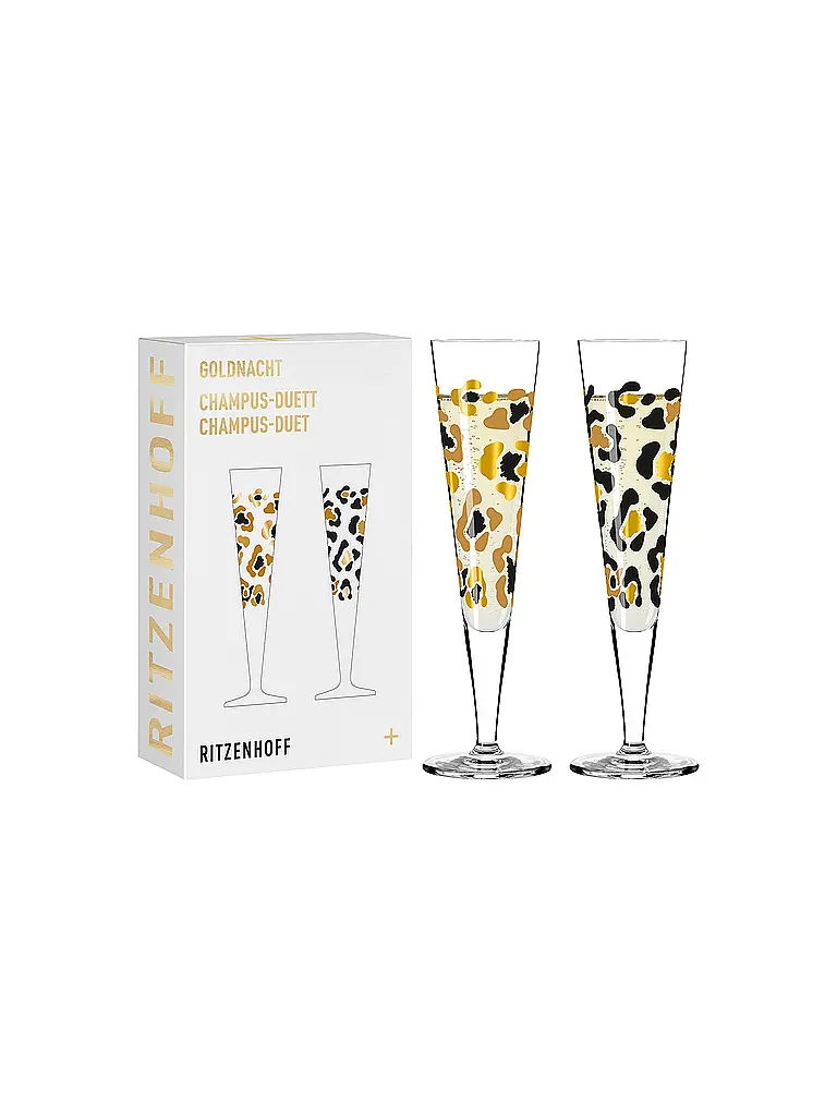 RITZENHOFF | Champagnerglas Goldnacht Champus 2er Set Duett Leo Gold | 