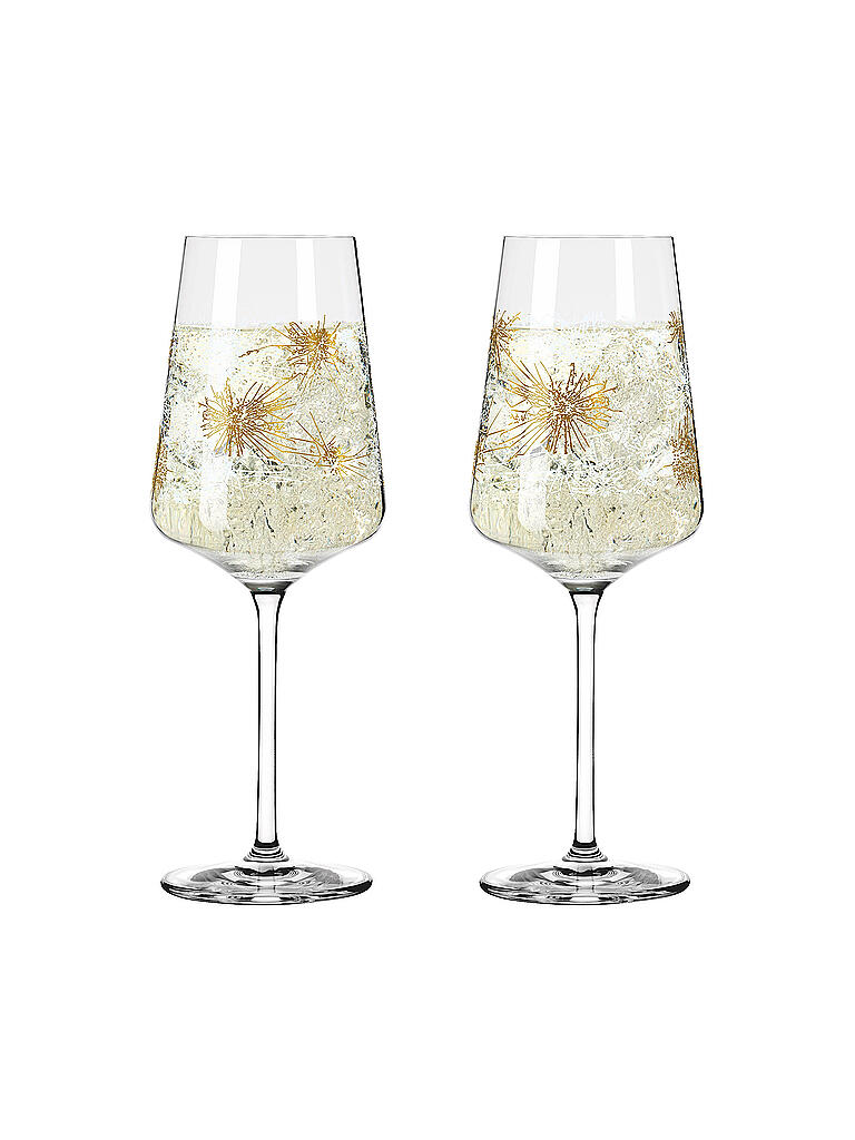 RITZENHOFF | Champagnerglas Set 2er " Champus on Ice " Kristallreif 2x400ml | gold