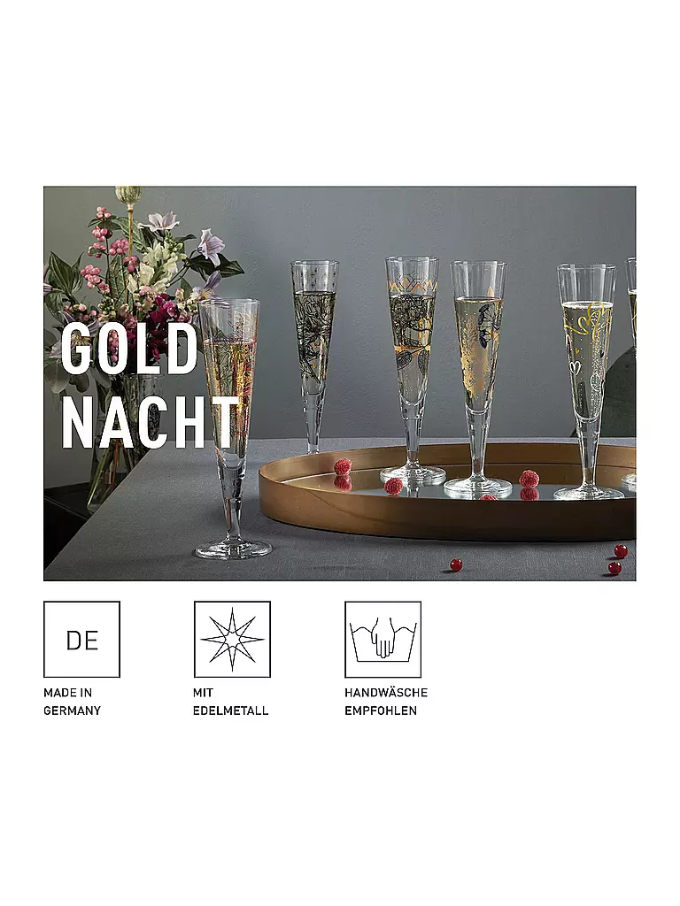RITZENHOFF | Champagnerglas Set 2er GOLDNACHT  | gold