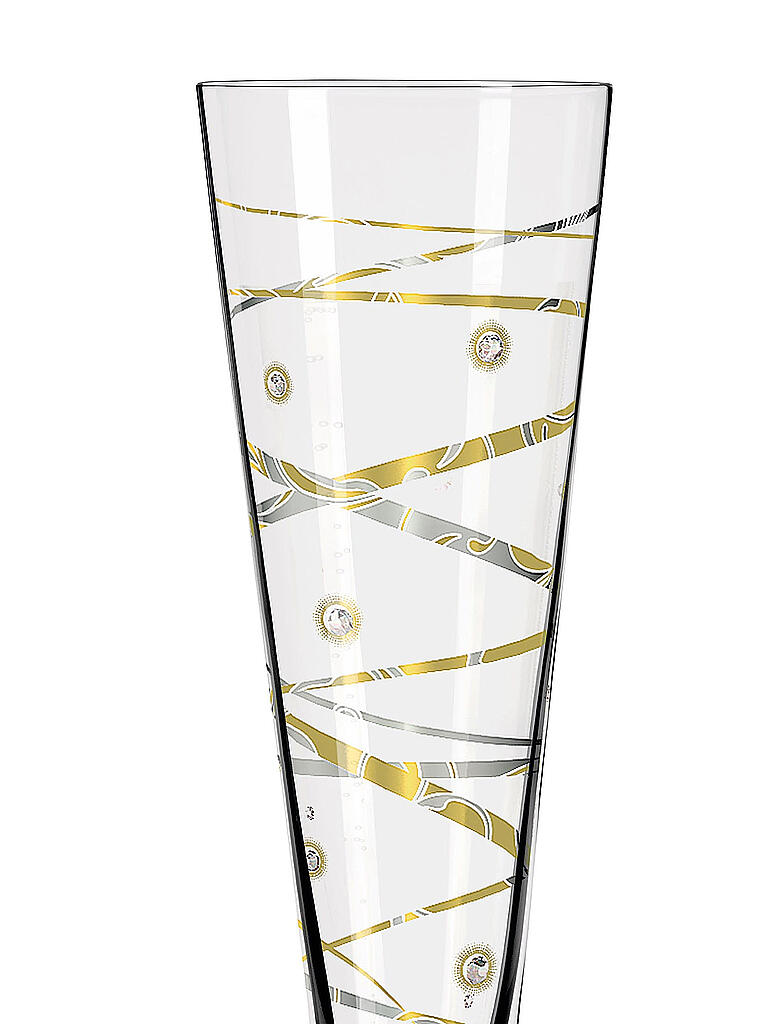 RITZENHOFF | Champus Celebration Glass 2021 mit echten Swarovski-Steinen | gold