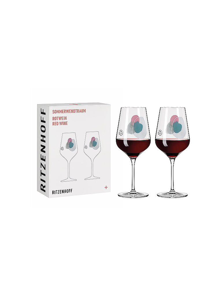 Verres à Vin Blanc Ritzenhoff 300 Ml - Set De 2, Motif Cercles Aquarelle - Fabriqué En Allemagne, Lave-Vaisselle