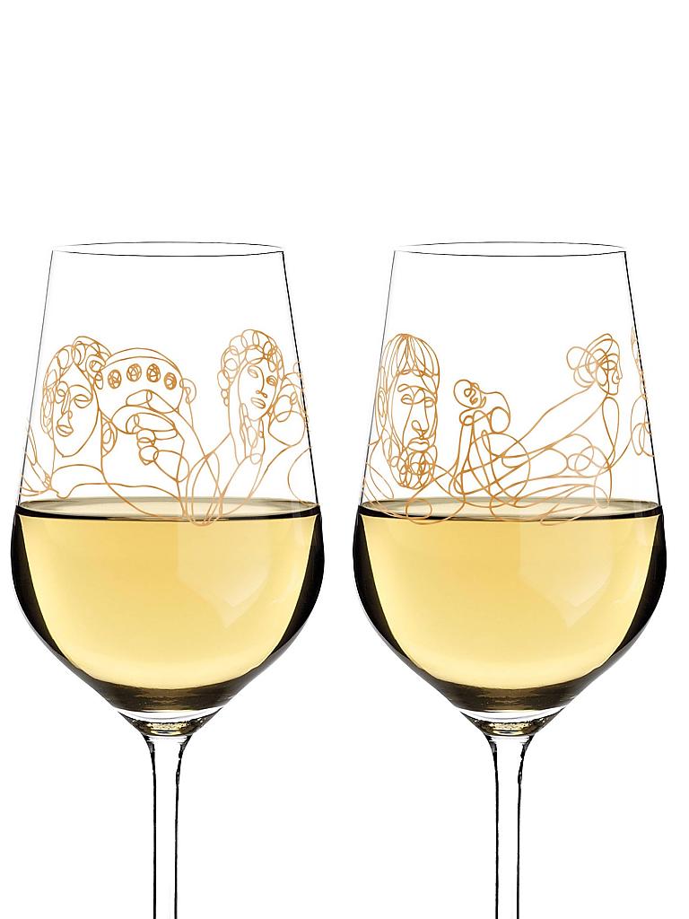 RITZENHOFF | Wein-Ensemble Weissweinglas-Set von Burkhard Neie (Dionysos & Ariadne / Zeus & Leto) | gold