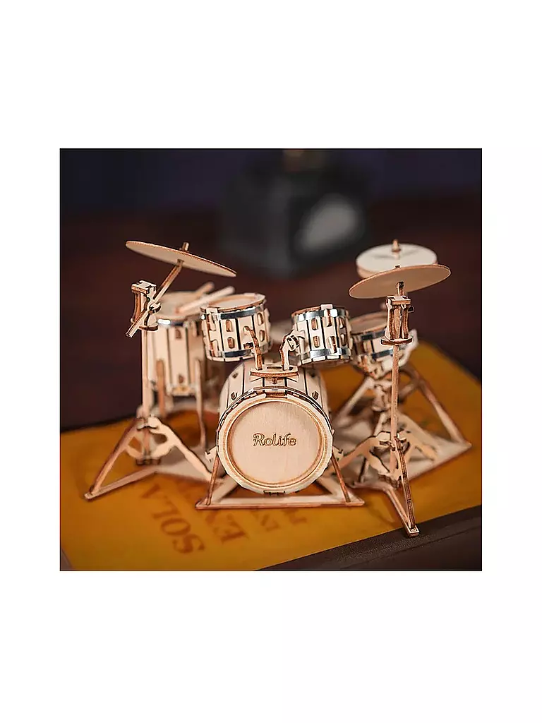 ROBOTIME | 3D Puzzle Drum Kit DIY | keine Farbe
